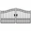 16 ft. Wrought Iron Driveway Gate - Arrow Design, Heavy-Duty