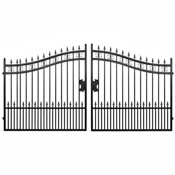 16 ft. Wrought Iron Driveway Gate - Arrow Design, Heavy-Duty