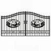 16 ft. Wrought Iron Driveway Gate - Deer Design, Heavy-Duty