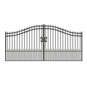 20 ft. Wrought Iron Driveway Gate - Arrow Design, Heavy-Duty