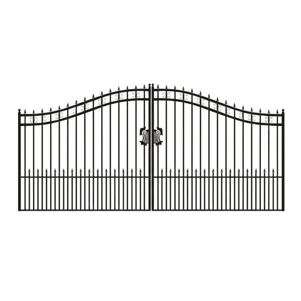 20 ft. Wrought Iron Driveway Gate - Arrow Design, Heavy-Duty