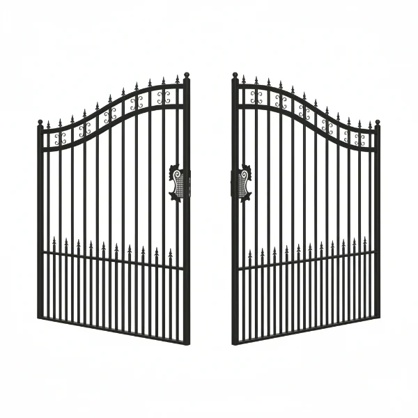 20 ft. Wrought Iron Driveway Gate - Arrow Design, Heavy-Duty