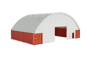 Container Shelter 60'x40'x20' (610g PVC) Double Trussed