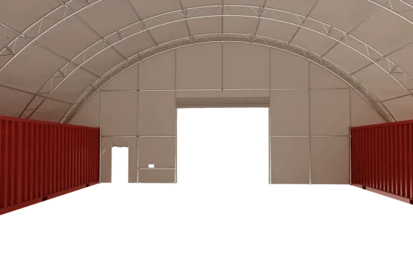 Container Shelter 60'x40'x20' (610g PVC) Double Trussed