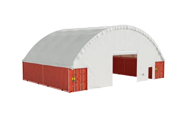 Container Shelter 60'x40'x20' (610g PVC) Double Trussed