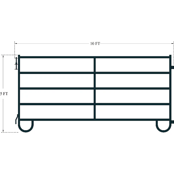 54 Panels & 2 Gates Corral Cattle Panels Pack - 10 Foot Wide x 5 for Height Per Panel - Powder Coated Tube Frame
