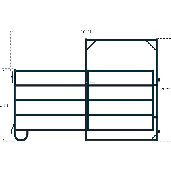 54 Panels & 2 Gates Corral Cattle Panels Pack - 10 Foot Wide x 5 for Height Per Panel - Powder Coated Tube Frame