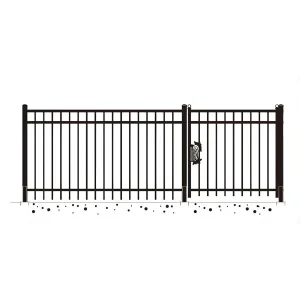 144FT 7’×4′ Flat Top Industrial Ornamental Fencing Line - 20 Panels & 2 Gate