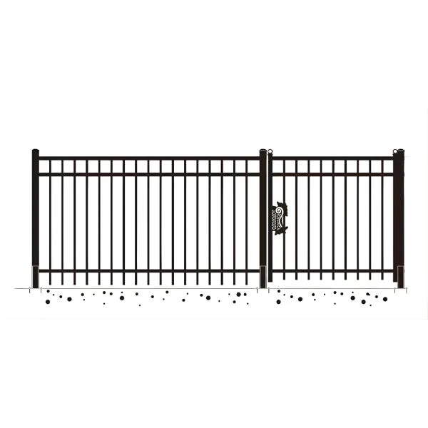 144FT 7’×4′ Flat Top Industrial Ornamental Fencing Line - 20 Panels & 2 Gate