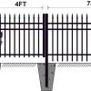 144FT 7’×4′ Sharp Top Industrial Ornamental Fencing Line - 20 Panels & 2 Gate